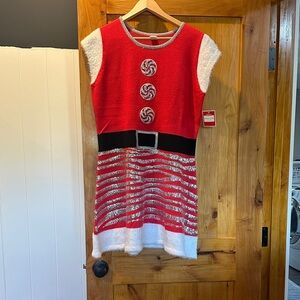 Holiday Time Red and White Dress - ugly sweater